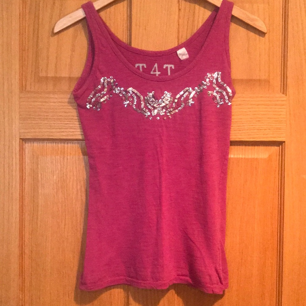 T4T sustainable apparel tank w/sequins beads M GUC